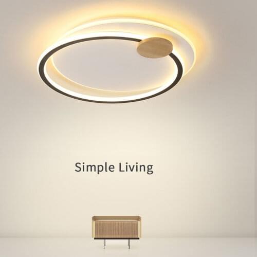 Modern led ceiling lights wood for living room Bedroom Luminaire plafonnier lustre Avize LED ceiling lamp with remote dim
