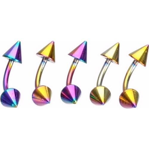 5pc Steel Belly Button Piercings Ear Studs Segment Ring Nose Ring Lip Eyebrow Piercings Barbell Body Jewelry Piercing