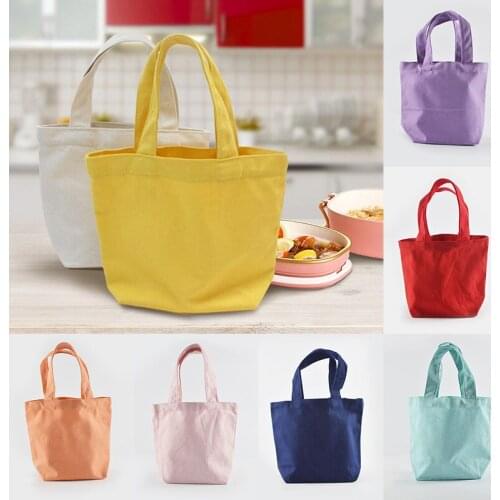 White Pure Color Cotton Shopping Bag Women Linen Storage Handbag Canvas Portable Lady Girls Hand Tote Large Capacity Reusable