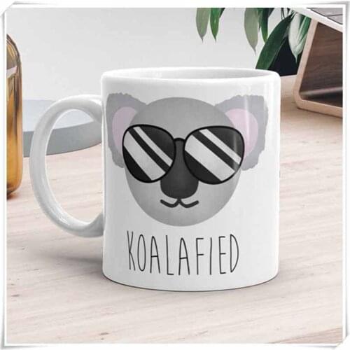 Funny Mug Qualified Koala Bear Pun Cute Animal Sunglasses Fun Animals Coffee Lover Gift Punny Mugs Gifts Tea Cups,11oz