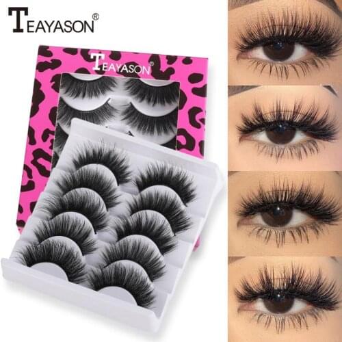 5 Pairs Faux Lash Eyelas Color & Black Lashes Natural Extension Professionals Soft Thick Long False Mink Eyelashes High Quality