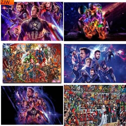 5D DIY Superhero Character Movie Full Diamond Square Embroidery Diamond Painting Mosaic Art Picture Rhinestone Decoration Gift