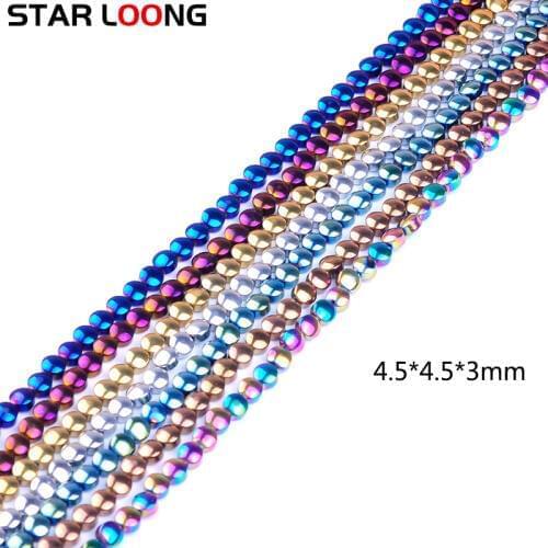 7colors New Natural Stone Hematite Beads Bright Round shape Loose beads for DIY Necklace Bracelet Jewelry Making Accessories