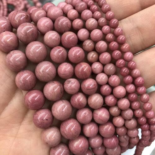 Free Shipping A+ Natural Rhodochrosite Stone Rhodonite Round Loose Beads 15" Strand 4 6 8 10mm Pick Size for Jewelry Making