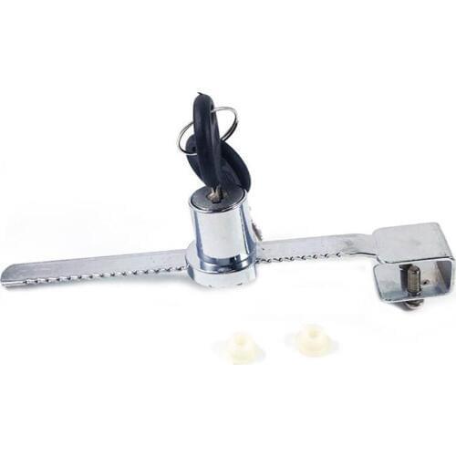 Showcase Window Key Lock Drawer Display Case Sliding Glass Door Lock with 2 Keys, Zinc Alloy, Chrome Plated, D20.5mmxL19mm