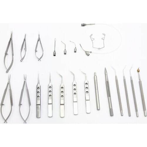 Eye Cataract Surgery set 21PCS with case Ophthalmic Micro Surgery Instruments