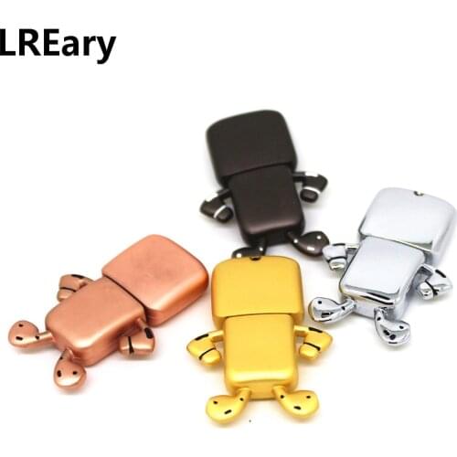 Hot Sale Cartoon Metal Robot USB 2.0 Flash Drives Pendrive 4GB 8GB 16GB Pen Drive 32GB 64GB Memoia Stick 128GB U Disk Cle Gift