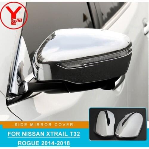 Chrome Side Rearview Mirror Cover For NISSAN X-Trail rogue 2014 2015 2016 Side Mirror Protector YCSUNZ