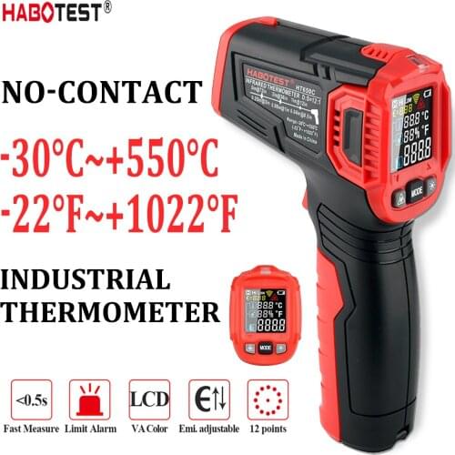 HABOTEST Infrared thermometer digital Weather Station Hygrometer Temperature Meter Humidity Ambient Meter Laser Thermometre