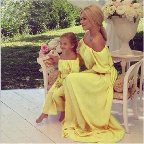Одинаковые платья для мамы и дочки KAQUKAQI China At AliExpress