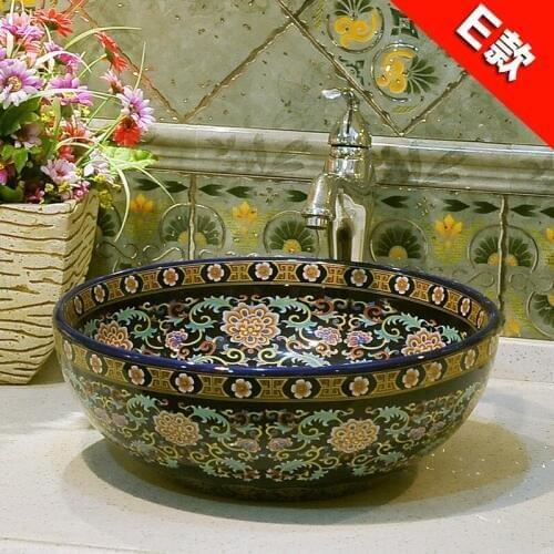 China washbasin sink Jingdezhen Art Counter Top ceramic bathroom sink bathroom in sinks