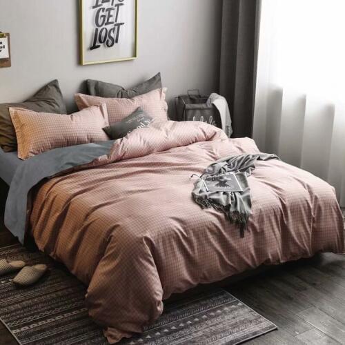 Classic bedding set AB side Solid color bed duvet cover sets bed linens Queen bed set Home textile bedclothes 3-piece set