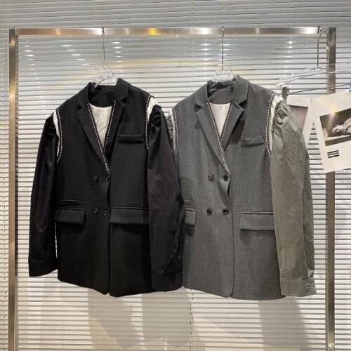 2021 autumn new suit fashion casual three-dimensional tailoring design loose long-sleeved jacket women