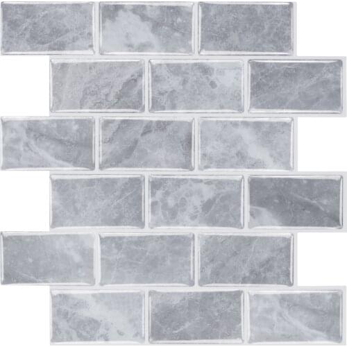 EasyTiles Office Decoration Wall Tiles 2.5mm Bathroom Waterproof Backsplash Home Decorations -1 Sheet (12"x12")