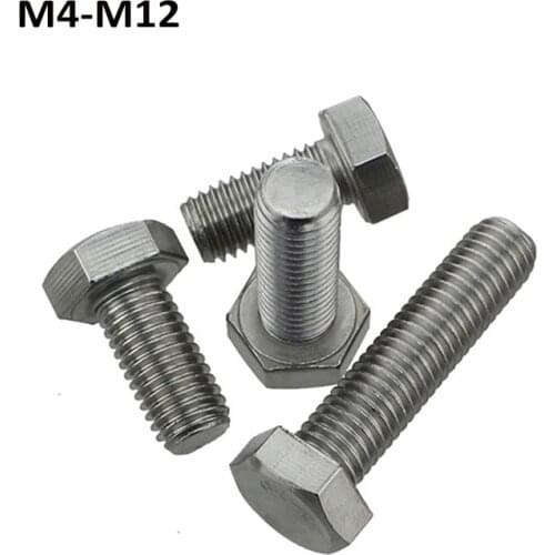 M4 M5 M6 M8 M10 M12 Left Thread Hex Bolts/Screws Reverse Screws Anti-tooth External Hexagon Bolt 304 Stainless Steel L10-60mm