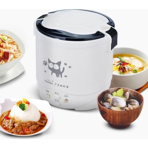 NEW 1L Electric Mini Rice Cooker MultiCookers Portable Rice Cooker Used In House 220V Or Car 12V Truck 24V Multicookings
