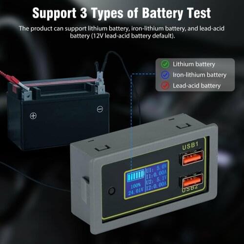 DC Multifunction Battery Monitor Meter, LCD Display Digital Current Multimeter Voltmeter Ammeter for Cars RV Solar System