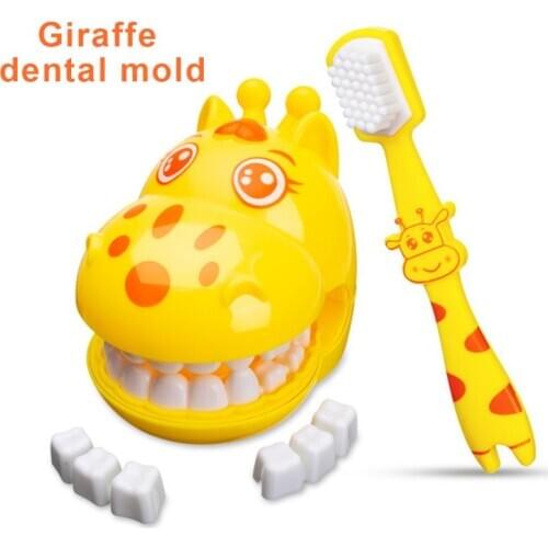 Giraffe Teeth Brush Demo Teeth Teaching Model Dental Model Teeth Model Kids Children Earlier Education Brushing Tooth Toy Gifts