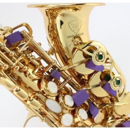 New MARGEWATE Soprano Saxophone High Quality Brass Gold Lacquer Saxophone B Flat Playing Musical Instrument with Mouthpiece
