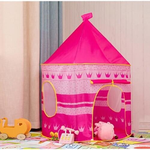 Kids Toys Play Tent Portable Foldable Tipi Prince Folding Tent Children Boy Cubby Play House Kids Gifts Outdoor Toy Tents Castle