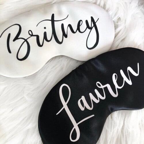 Personalized Satin Sleep Eye Mask Bridesmaid Gift Bachelorette Party Satin Favors Custom Name Letter Printing Birthday Gifts
