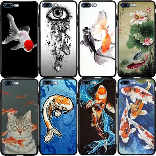 Phone Case for Xiaomi Redmi Note 10 9 9S 9A 8 8T 7 6 7A 6A 5A 5 A1 A2 A3 Pro Max Plus Lite Watercolor Koi Fish Paintings