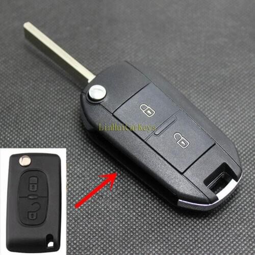PINECONE for PEUGEOT 307 308 408 Key Shell 2 Buttons Uncut Groove Blade Upgrade&Modified Car Key Case Cover 1 Pieces