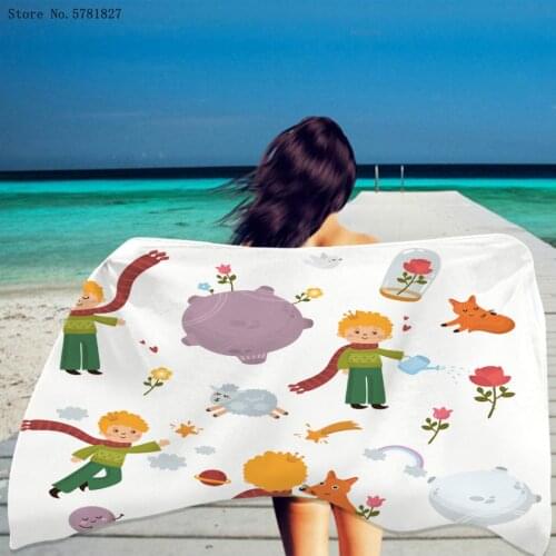 The Little Prince Beach Towel Little Boy Beach Towel Home Custom Cartoon Shower Towel Summer Spring Dry Towel Beach Towel Decor