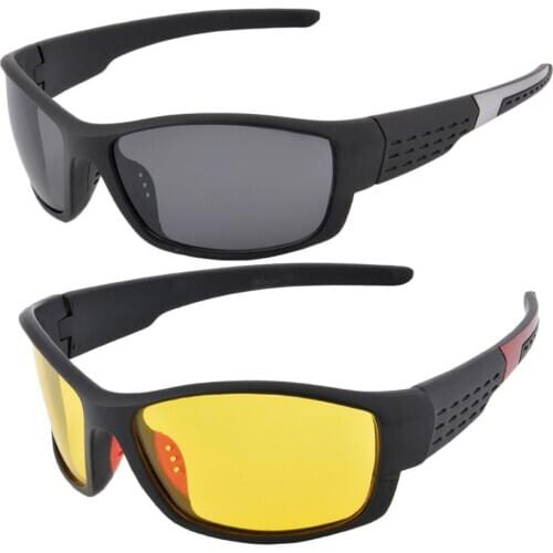 UOOUOO Professional Polarized driving Glasses night vision Goggles Sports Sunglasses men wome UV 400 for night day 2pcs glasses