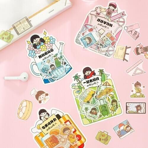 Travel Togethe Washi Paper DIY Decorative Adhesive Sticker,Kids Craft Scrapbooking Sticker Set for Diary Album Calendars Planner