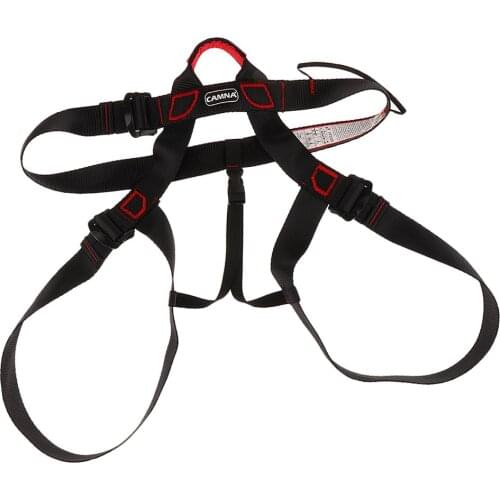 Adjustable Rock Climbing Half Body Harness Safety Seat Belts Mountaineering Fire Rescue Aerial Work Equipment Camping Hiking Acc
