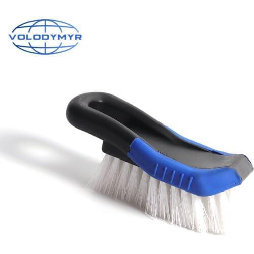 Car Wheel Wash Brush Mat Cleaner Blue Short Handle for Vehicle Wheel Rims Tire Household Cleaning Clean Washing Car Accessories