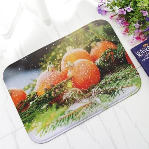 Modern Hallway Welcome Mats for Front Door Christmas Pattern Printed Home Decor Mat Washable Kitchen Bathroom Bedroom Feetmat
