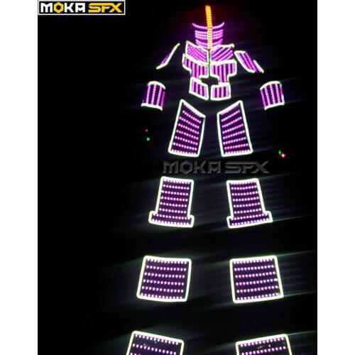LED robot costume stilts walker LED light clothes glowing dance robot suits luminous stage dress for DJ bar music party events