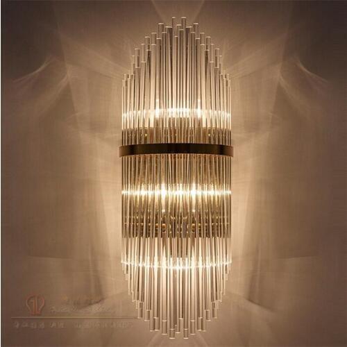 TUDA 20x45cm Free Shipping Simple Modern Glass Wall Lamp For Bedroom Living Room Wall Lamps Restaurant Corridors Wall Lamp E27