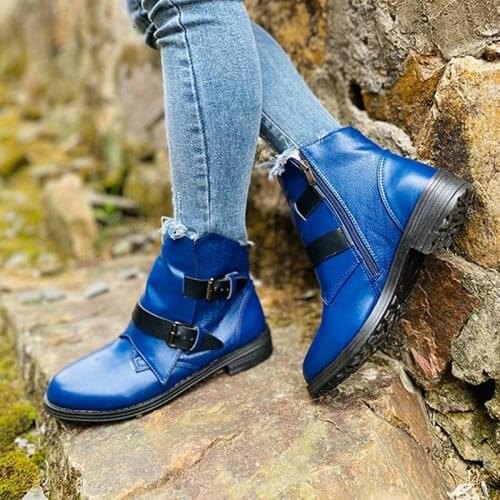 Women Knee High Boots Low Heels Booties Plus Size Gladiator Pu Leather Knight Shoes Woman