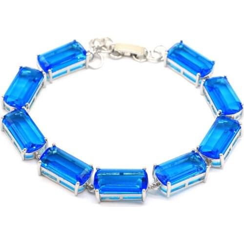 60x30mm New Statement 20g Flowers Created Pink Raspberry Rhodolite Garnet For Women Dating Silver Cuff Bangle Bracelet 7.5inch