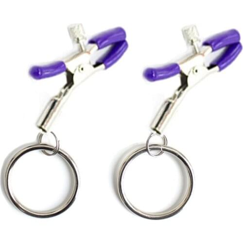 1 Pair Metal cilp on Nipple Clamps With Chain Clips Flirting Teasing Sex Flirt Bondage Kit Slave Exotic Accessories