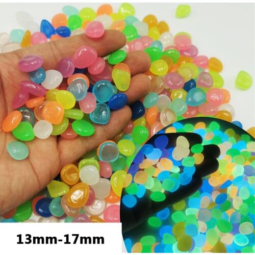 100pcs/pack Glow Pebbles 2018 hot sale Stones Home Fish Tank Garden Decoration Luminous Glowing In The Dark Accessory for Gift