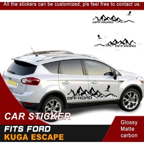 2pcs Off Road Car Sticker For Ford Kuga Escape SUV Side Body Splashing Mud Graphic Vinyl Cool Car Decals Car Decoration