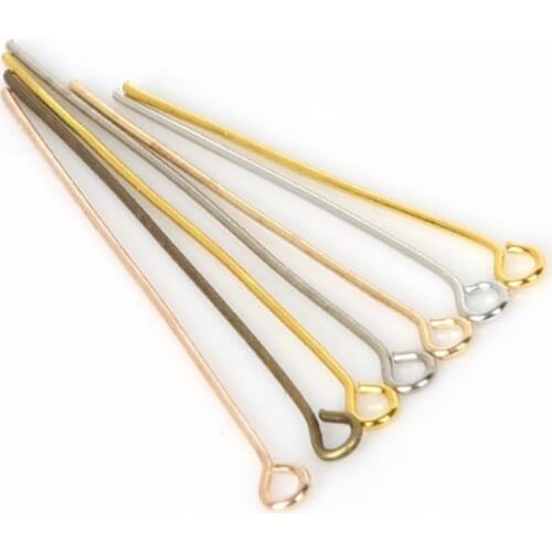 200pcs 20/30/40mm Metal Needles Diy Findings Gold Brass Silver Copper Eye Pin Supplies For Jewelry Making Accessories Wholesale