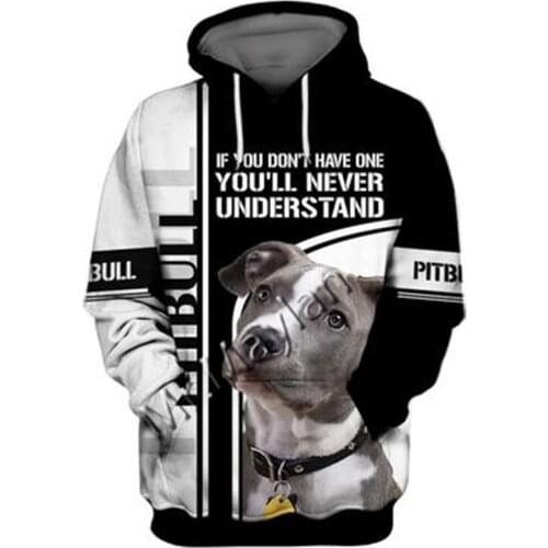 2021 Fashion Animal Pit Bull 3D Printed Hoodie Men Women Casual Pet Dog Designs Hooded Oversized Hooded Coat Drop Shipping WQ-44