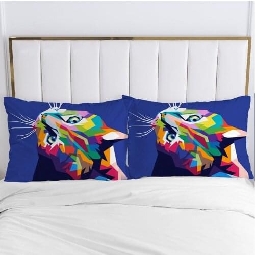 3D Printed Colorful Animal Cat 100% Polyester Pillowcase Printed Home Decorative Pillowcse Pillow Cover Decoraion Bedclothes