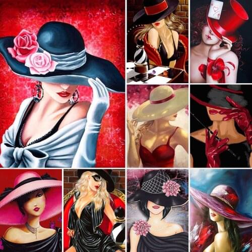 5D DIY Diamond Painting Cartoon Woman Kits Full Drill Square Embroidery Portrait Mosaic Art Picture Of Rhinestones Decor Gift