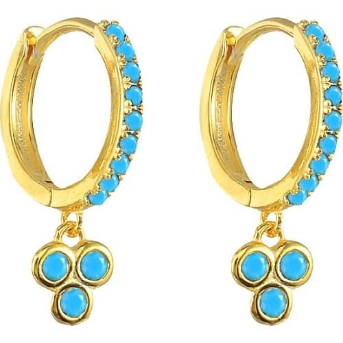 CANNER Womens Earrings Colour Circular Zircon Crystals Hoop Earrings for Girl Cartilage Hanging Earring Pendientes Plata 925