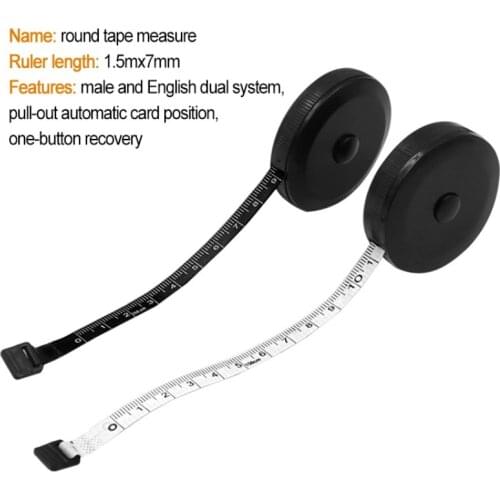 150cm/60inch Automatic Sewing Ruler Black Tape Measures Dual Sided Retractable Tools Mini Sewing Measuring Tape Shipping