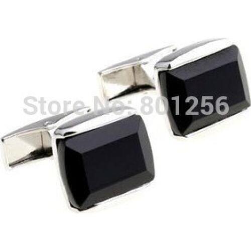 Free shipping Stone Cuffinks black color design hotsale copper material cufflinks whoelsale&retail