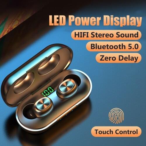Bluetooth-Compatible 5.0 Earphones With Mic Touch Control Wireless Headphones HIFI Bass Stereo Noise Canceling Earbuds For Phone