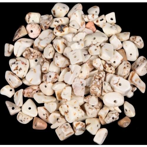 Natural White Cracked Turquoise Stone Beads For Jewelry Making 15 Inches Bracelet Necklace Decoration Irregular Loose Beads