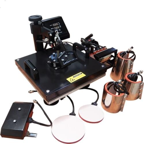 Digital Sublimation Heat Transfer Wholesale 8 in 1 Combo Machine LED Multi-functional Heat Press Machine 29*38MM For T shirt/Cap